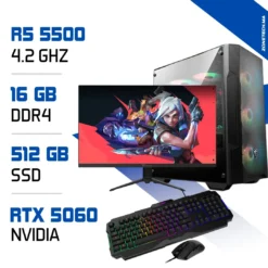 Setup Complet PC Gamer Zonetech Ryzen 5 5500 / 512 GB SSD / 16GB / RTX 5060 MAROC