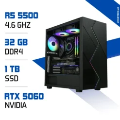 PC Gamer Ryzen 5 5500 / 1 To SSD / 32 Go DDR4 / RTX 5060