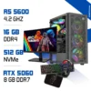 Setup Complet PC Gamer Zonetech Ryzen 5 5600 / 512 GB SSD / 16GB / RTX 5060 + Connect 24A1H 23.6″ 240Hz 1ms Curved + HYBROK HPG100 PACK 4in1