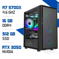 PC Gamer Zonetech Ryzen 7 5700X / 512GB SSD / 16GB / RTX 3050 6GB