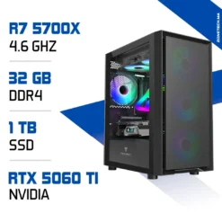 PC Gamer Ryzen 7 5700X / 1 To SSD / 32 Go DDR4 / RTX 5060 Ti