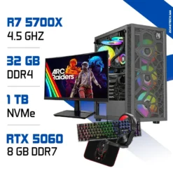 Setup Complet PC Gamer Zonetech Ryzen 7 5700X / 1000GB SSD / 32GB / RTX 5060 8GB