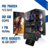 Setup Complet PC Gamer Zonetech Ryzen 5 7600X / 1000GB SSD / 32GB / RTX 5060 Ti 16GB + AOC 25G4S 24.5″ 310Hz + HYBROK HPG100 Pack 4 en 1
