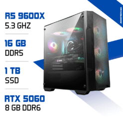 PC Gamer Zonetech Ryzen 5 9600X / 16GB DDR5 / 1TB SSD / RTX 5060 MAROC