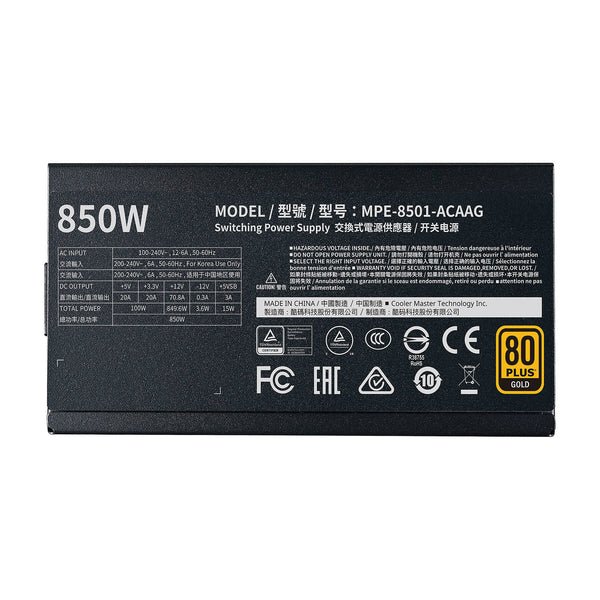 Cooler Master MWE Gold 850 Full Modular V2 80PLUS GOLD 850W – Image 4