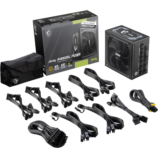 MSI MAG A1250GL PCIE5 80PLUS Gold 1250W – Image 3