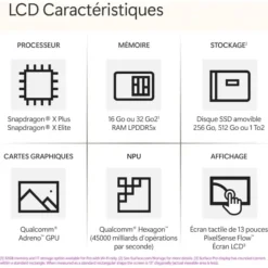 Microsoft Surface Pro Snapdragon® X Plus16Go RAMSSD 512Go13 tactile prix maroc