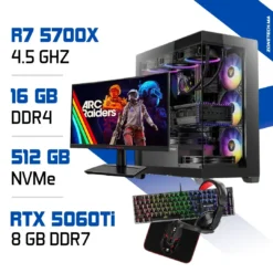 Setup Complet PC Gamer Zonetech Ryzen 7 5700X / 16GB / 512 GB SSD / RTX 5060Ti 8GB
