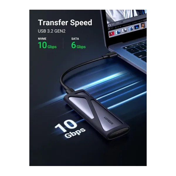 Ugreen Boitier disque dur externe Nvme/M2 SATA SSD – Image 3