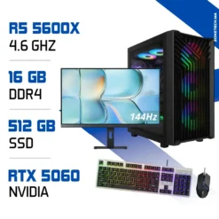 Setup Complet PC Gamer Zonetech Ryzen 5 5600X / 512 GB SSD / 16GB / RTX 5060