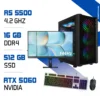 Setup Complet PC Gamer Zonetech Ryzen 5 5500 / 512 GB SSD / 16GB / RTX 5060