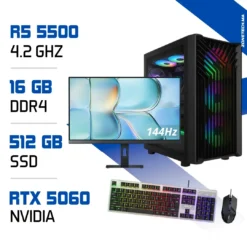 Setup Complet PC Gamer Zonetech Ryzen 5 5500 / 512 GB SSD / 16GB / RTX 5060
