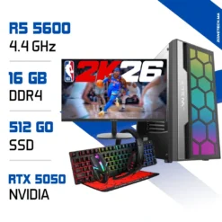 Setup Complet PC Gamer Zonetech Ryzen 5 5600 / 512GB SSD / 16GB / RTX 5050 MAROC