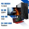 Setup Complet PC Gamer Zonetech Ryzen 5 3500X / 512GB SSD / 16GB / RX 580