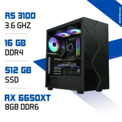PC Gamer Ryzen 5 3100 / 512 Go SSD / 16 Go DDR4 / RX 6650XT