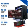 Setup Complet PC Gamer Zonetech Ryzen 5 3600 / 512GB SSD / 16GB / GT 730