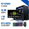 Setup Complet PC Gamer Zonetech Ryzen 7 5700X / 16GB / 1TB SSD / RTX 5070