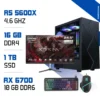 Setup Complet PC Gamer Zonetech Ryzen 5 5600X / 16GB / 1TB SSD / RX 6700