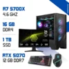 Setup Complet PC Gamer Zonetech Ryzen 7 5700X / 16GB / 1TB SSD / RTX 5070
