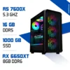 PC Gamer Zonetech Ryzen 5 7600X / 16GB RAM / 1000 GB SSD / RX 6650XT 8GB