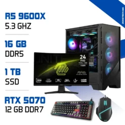 Setup Complet PC Gamer Zonetech Ryzen 5 9600X / 16GB / 1TB SSD / RTX 5070