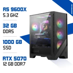 PC Gamer Zonetech Ryzen 5 9600X / 32GB DDR5 / 1TB SSD / RTX 5070