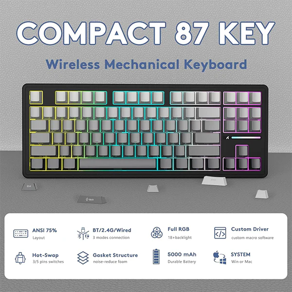 ATTACK SHARK M87 Pro V2 Moonlit Night (White Jade Switch) – Image 2