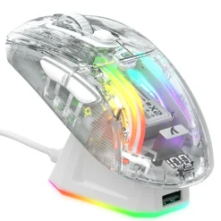 Souris Gaming ATTACK SHARK X2 Pro (White) – Tri-Mode & Station Magnétique