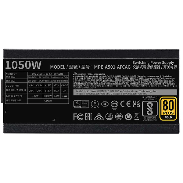 Cooler Master MWE Gold 1050 Full Modular V2 ATX 3.1 80PLUS GOLD 1050W – Image 4