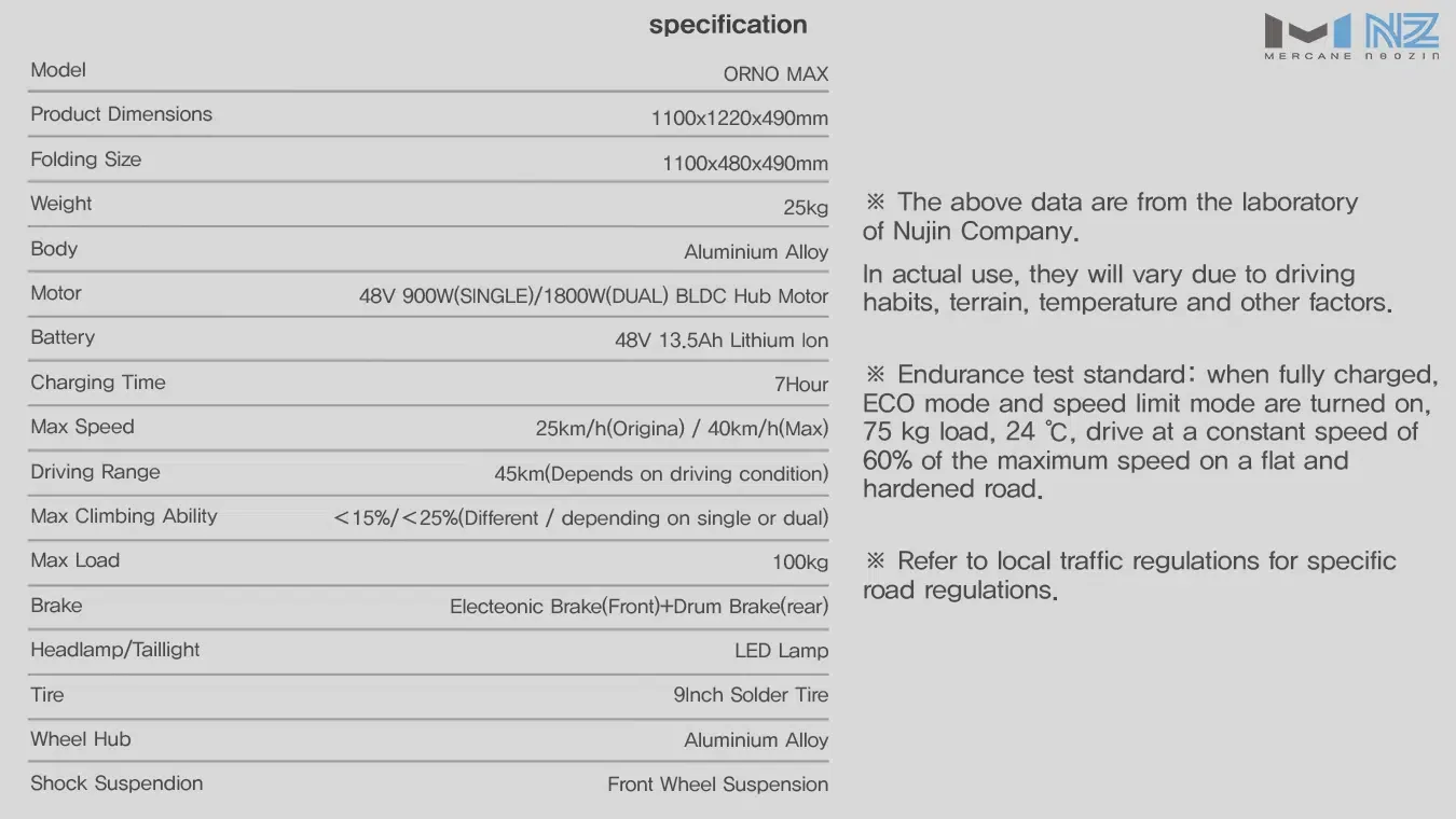 Trottinette électrique ORNO MAX Double moteur – Image 6