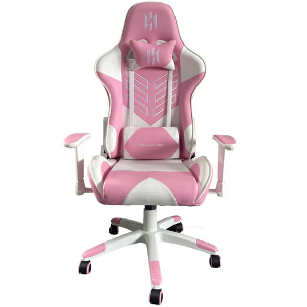 SKILLCHAIRS Aurelia – Chaise Gaming Rose en Cuir PVC | Confort & Style jusqu’à 120 kg