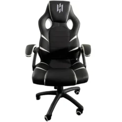SKILLCHAIRS Raptor (Black/White) – Chaise Gaming en Simili-cuir (120 kg)