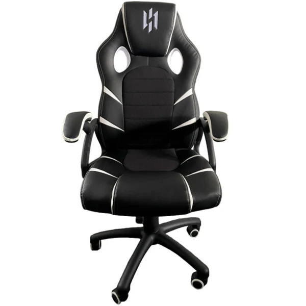 SKILLCHAIRS Raptor (Black/White) – Chaise Gaming en Simili-cuir (120 kg)