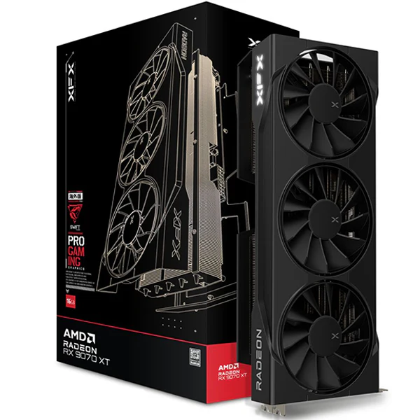 Marque du chipset AMD Puce graphique AMD Radeon RX 9070 XT Quantité mémoire 16GB GDDR6 Fréquence boostée 2970 MHz Unités de calcul 4096 Garantie 12 Mois