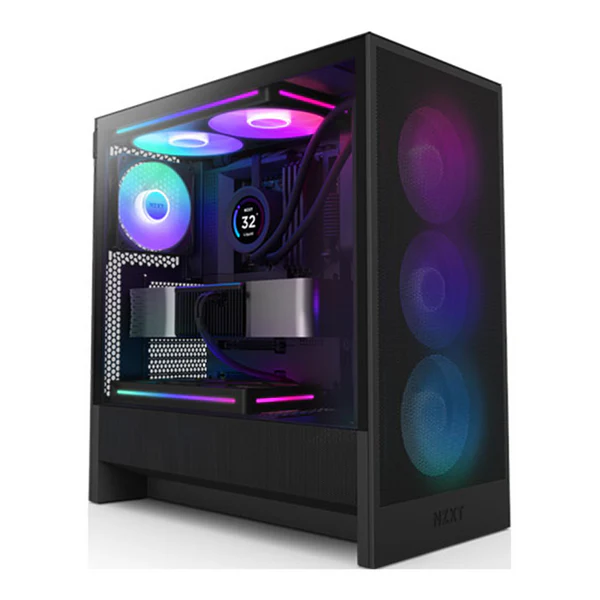 NZXT H5 Flow RGB Black (2024) – Boîtier Moyen Tour avec Flux d’Air Optimisé
