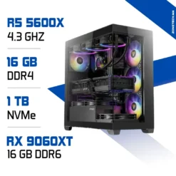 PC Gamer Ryzen 5 5600X / 16GB RAM / 1TB SSD / RX 9060 XT 16GB