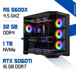 PC Gamer Ryzen 5 5600X / 1 To SSD / 32 Go DDR4 / RTX 5060 Ti 16GB