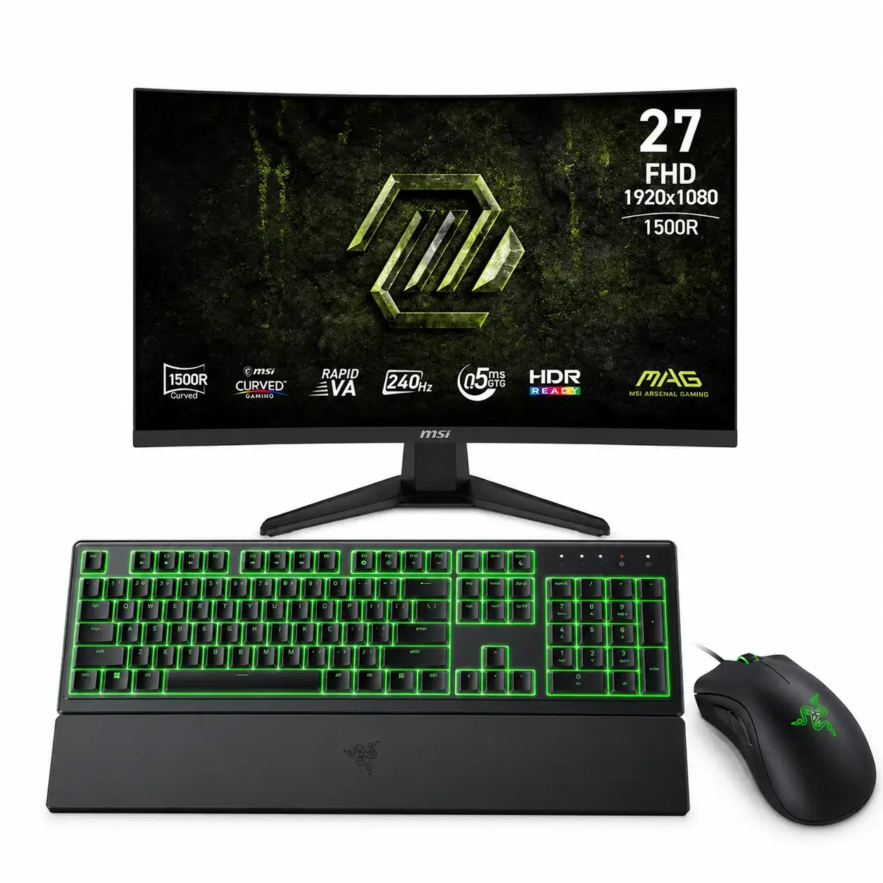 Pack Gaming MSI 240Hz Curved avec Clavier et Souris Razer