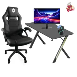 Pack Gaming Complet SKILLDESK NEXUS + SKILLCHAIRS Raptor (Black) + Écran 24″ 144Hz + Souris Gaming Offerte maroc