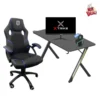 Pack Gaming Complet SKILLDESK NEXUS + SKILLCHAIRS Raptor (Black/Blue) + Écran 24″ 120Hz + Souris Gaming Offerte