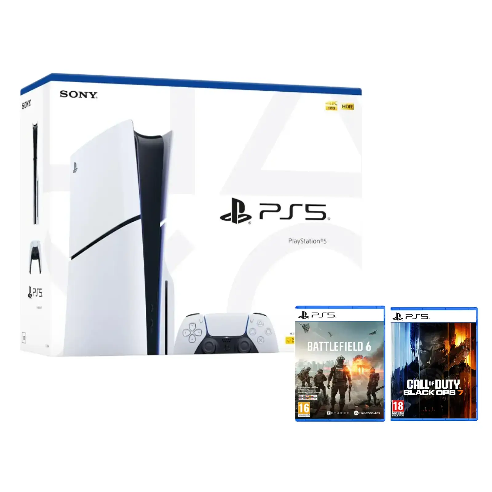 PS5 Slim Standard + Black Ops 7 + Battlefield 6