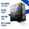 PC Gamer Ryzen 5 5500 / 512 Go SSD / 16 Go DDR4 / RTX 5060 MAROC