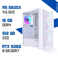 PC Gamer Ryzen 5 5600X / 512 Go SSD / 16 Go DDR4 / RTX 5060 Blanc