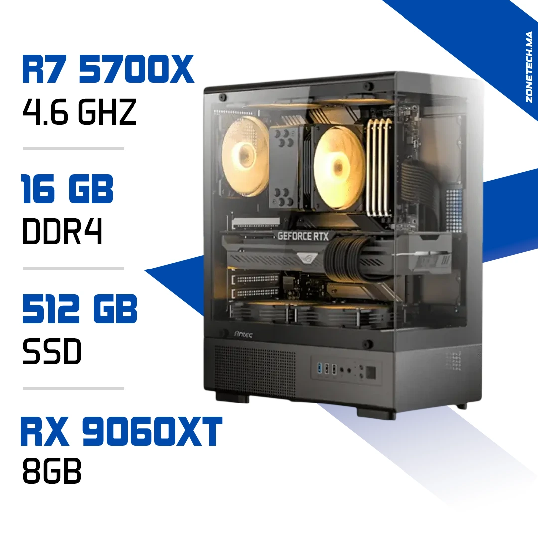 PC Gamer Ryzen 7 5700X / 16GB RAM / 512GB SSD / RX 9060 XT 8GB