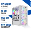 PC Gamer Ryzen 7 5700X / 960 Go SSD / 16 Go DDR4 / RTX 5060 Blanc
