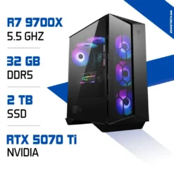 PC Gamer Zonetech R9 9900X / 32GB DDR5 / 2TB SSD / RTX 5070Ti 16GB
