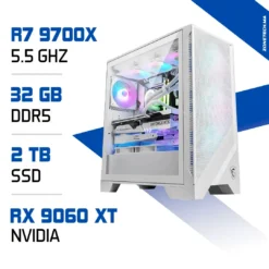 PC Pro Zonetech Ryzen 7 9700X  / 32GB DDR5 / 2TB SSD / RX 9060 XT