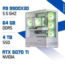 PC Gamer Zonetech R9 9900X3D / 64GB DDR5 / 4TB SSD / RTX 5070Ti 16GB