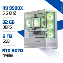 PC Gamer Zonetech Ryzen 9 9900X / 32GB DDR5 / 2TB SSD / RTX 5070
