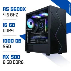 PC Gamer Ryzen 5 5600X/1000GB SSD/16GB/RX 580 8GB